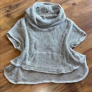 Saturday Sunday Cozy Gray Knit poncho Sweater M